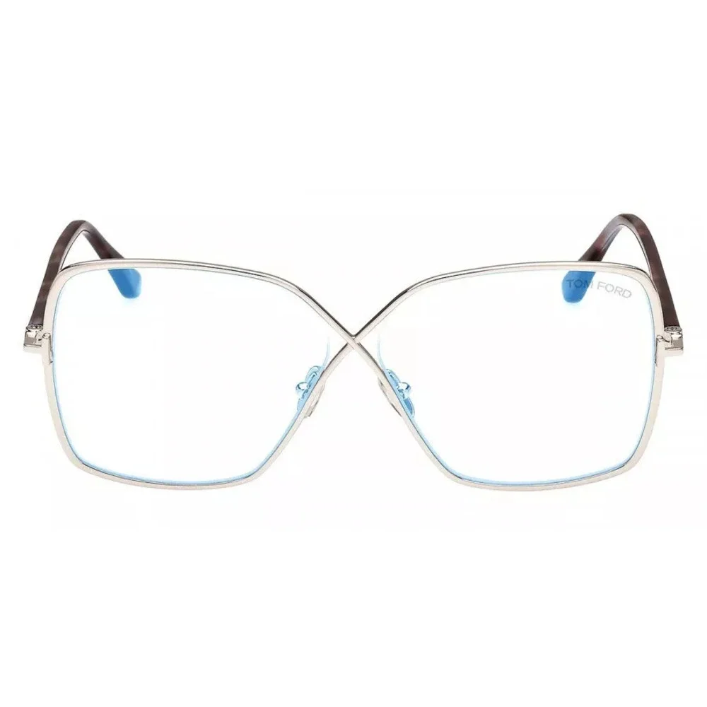 NWT Tom Ford FT5841-B Silver Brown 59mm Eyeglasses